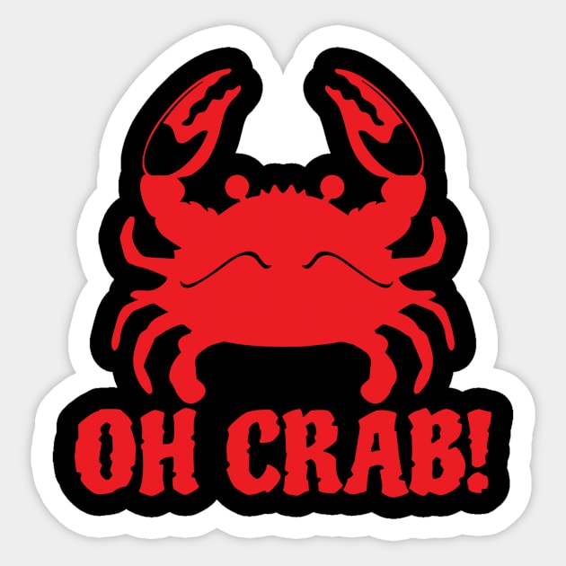 Crabs Joke Pun Beach King Sidestepping Sticker by DesignatedDesigner